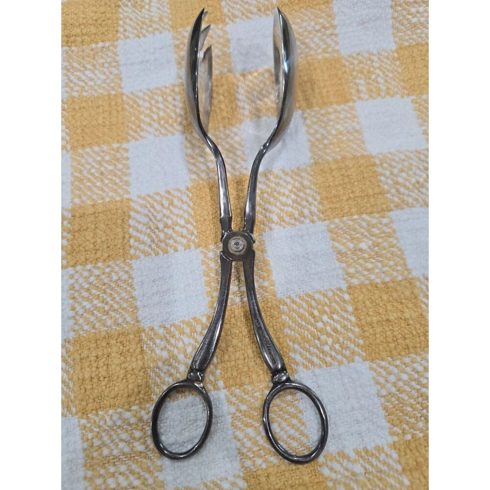 VTG Epns Silver Plated Salad Buffet Scissor Handle Serving Tongs Spoon/Fork